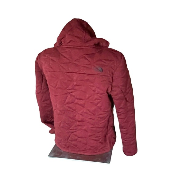 The North Face Brick Red Quilted Fleece Hoodie Jacket Pullover XS EUC - Picture 8 of 16